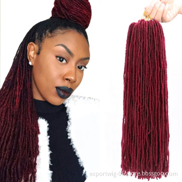 Faux Locs Crochet Hair Deadlocks Sister Locks Afro Crochet Braids Ombre Color 20 Inch Brown Synthetic Braiding Hair for Women
